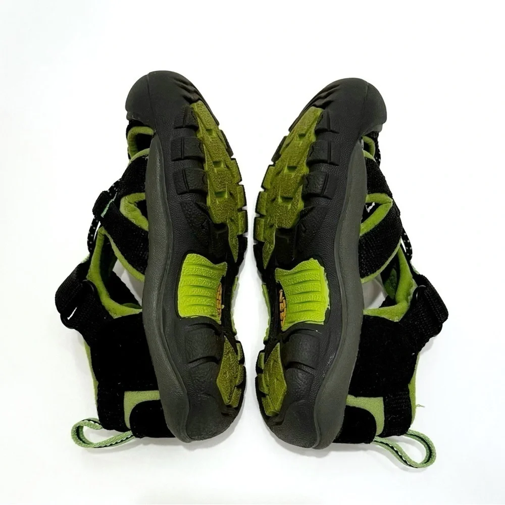KEEN Newport H2 Water Hiking Sandals Black Lime Green Size 8